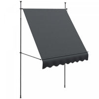 Outsunny Auvent Retractable 6.5' X 4', Autoportant Et Sans Vis, Gris Fonce