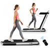 Tapis De Course Pliable 2 En 1 Superfit, Avec Haut-parleur, Telecommande Et Controle Via Application, Moteur 2,25 Hp, 2 Modes : Marche Et Course, Vitesse De 1 A 12 Km/h, Argente