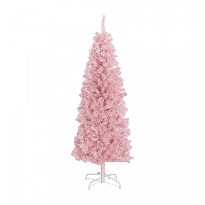 HOMCOM Sapin de Noel artificiel de 5 pi avec ouverture automatique, Rose