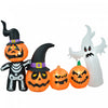 Homcom Famille Fantome De Citrouille D'halloween Gonflable 7,5 Pieds