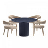 Ensemble de salle a manger chic industriel moderne Aspen et Hathaway 5 pieces, finition argentee et noire