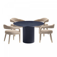 Ensemble de salle a manger chic industriel moderne Aspen et Hathaway 5 pieces, finition argentee et noire