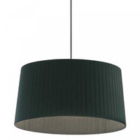 Luminaire suspendu Ramira de Dainolite avec abat-jour à ruban noir, fini noir mat et 1 ampoule incandescente