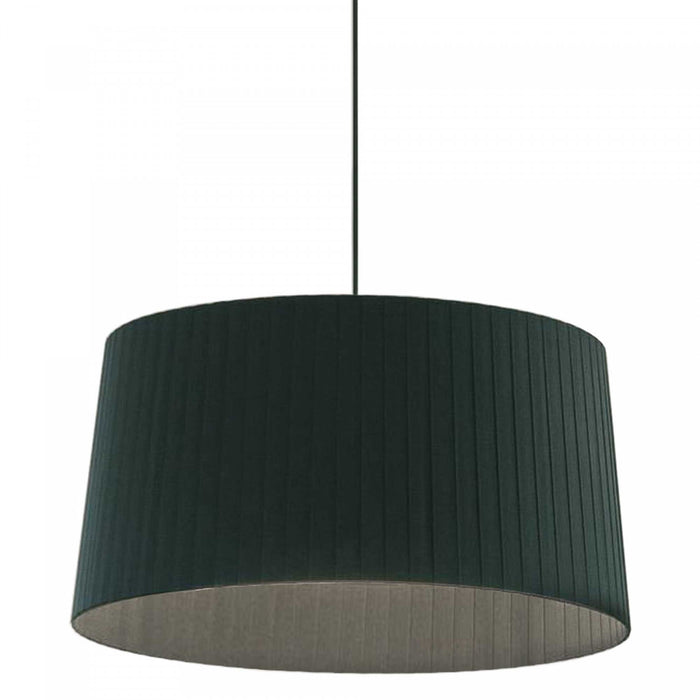 Luminaire suspendu Ramira de Dainolite avec abat-jour à ruban noir, fini noir mat et 1 ampoule incandescente