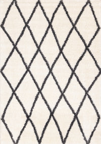  Tapis Fairmont treillis blanc gris, 6'7