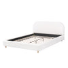 Lit Mia Rembourre en Tissu Boucle, Taille Queen - Beige Clair