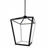Luminaire suspendu Cage de Dainolite blanc qui diffuse la lumière, avec fini noir mat et ampoule à DEL de 46 W