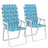 Outsunny Ensemble De 2 Chaises De Patio Pliantes, Ensemble De Chaises, Bleu