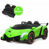Costway 12v 2-siege Lamborghini Enfants Sous Licence Sur La Voiture W / RC & Swing Fonction Vert