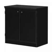  Morgan Armoire De Rangement 2 Portes - Noir Solide