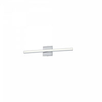 Lumière de coiffeuse Arandel de Dainolite en acrylique blanc qui diffuse la lumière, avec fini chromé poli et ampoule à DEL de 18 W