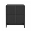 Table de nuit contemporaine Novara 56 cm en noir (2 tiroirs)