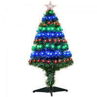 Homcom Sapin De Noel Artificiel A Fibre Optique Pre-illumine De 0.9 M Avec 90 Lumieres Led Et Pointes De Branches