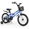 Velo Costway 18\" Pour Enfants Avec Roues D'entrainement Amovibles Et Panier Pour 4-8 Ans Bleu