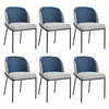 Olivia Ensemble de 6 chaises de salle a manger modernes avec pieds inclines et pieds reglables, bleu et gris