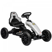Aosom Kart A Pedales Pour Enfants, Voiture A Pedales Avec Essieu Pivotant, Siege Reglable, Frein A M