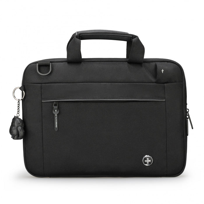 Housse pour ordinateur portable Swissdigital Bolligen 14\" – Chargement USB, resistant a l'eau, systeme Add-A-Bag, protection rembourree, voyage