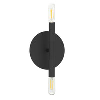 Applique murale Wand de Dainolite avec fini noir mat et 2 ampoules