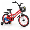 Velo Costway 16\" Pour Enfants Avec Roues D'entrainement Amovibles Et Panier Pour 4-7 Ans Rouge