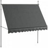 Outsunny Auvent Retractable 10' X 4', Autoportant Et Sans Vis, Gris Fonce