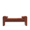 Banc d’appoint moderne glamour en chenille Concord, couleur terre cuite