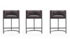 Tabouret de comptoir moderne du milieu du siecle Cosmopolitan en metal et tissu, graphite – Lot de 3