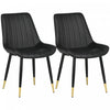 HOMCOM Dining Chairs Set of 2, PU Leather Upholstered Kitchen Chair, Black