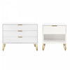 Ensemble moderne de commode 2 pieces Dumbo en blanc