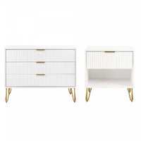 Ensemble moderne de commode 2 pieces Dumbo en blanc