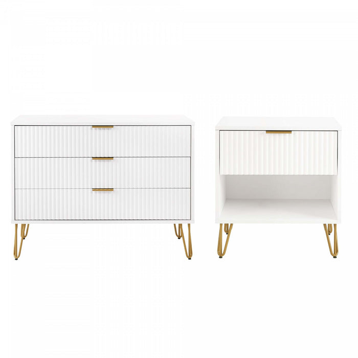 Ensemble moderne de commode 2 pieces Dumbo en blanc