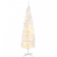 Homcom Arbre De Noel Artificiel Illumine 6 Pi Avec Lumieres Led Blanc Chaud