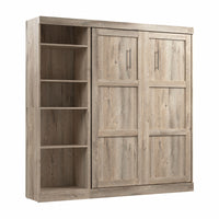 Lit double escamotable mural Pur de Bestar de 84 po avec tablettes - brun rustique