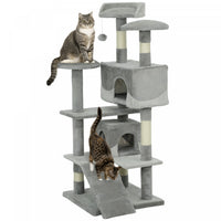 Pawhut Arbre A Chat De 53 Po, Grand Meuble Pour Chat, Centre D'activites A Plusieurs Niveaux Avec Gr
