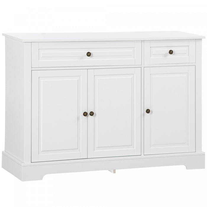HOMCOM Buffet, Meuble de Cuisine Moderne 2 Tiroirs et etageres Reglables