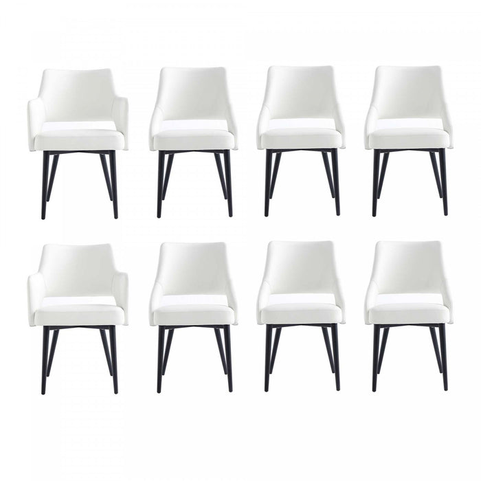 Ensemble de 8 chaises de salle a manger Tremont Modern en blanc