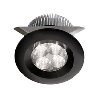 Luminaire cylindrique à encastrer Mpled de Dainolite à intensité variable, avec fini noir et ampoule de 8 W