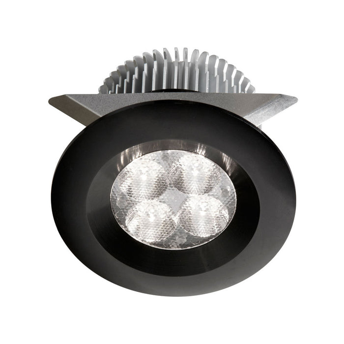 Luminaire cylindrique à encastrer Mpled de Dainolite à intensité variable, avec fini noir et ampoule de 8 W