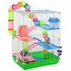 Pawhut Cage A Hamster A 5 Etages Portable Pour Animal De Compagnie Avec Roues D'exercice Tube De Jeu Bouteille D'eau Vaisselle Maison Echelle Pour Souris Gerbilles Vert