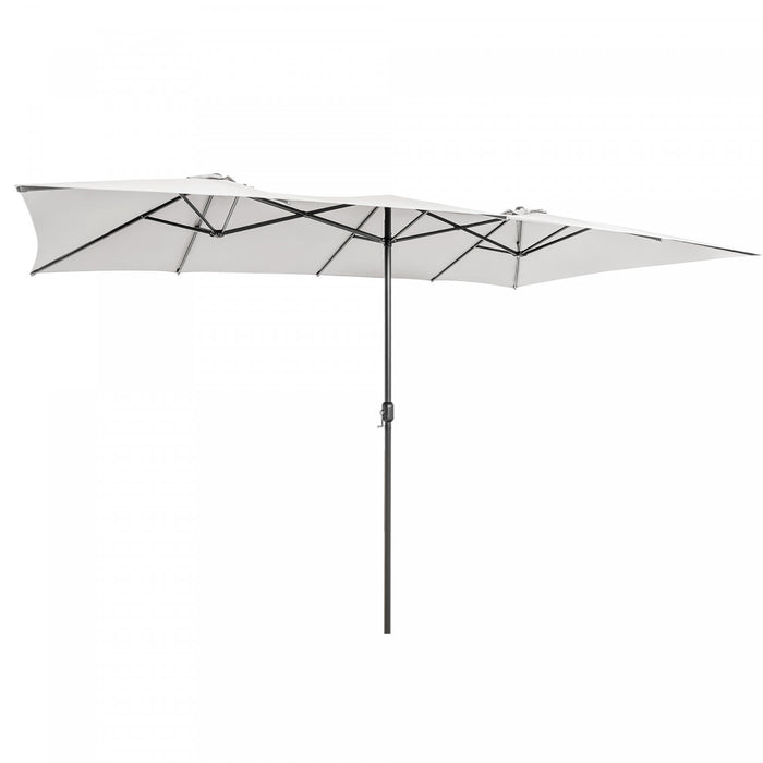 Costway Grand parasol de marche double face 15FT avec manivelle, ventilation, pour exterieur double