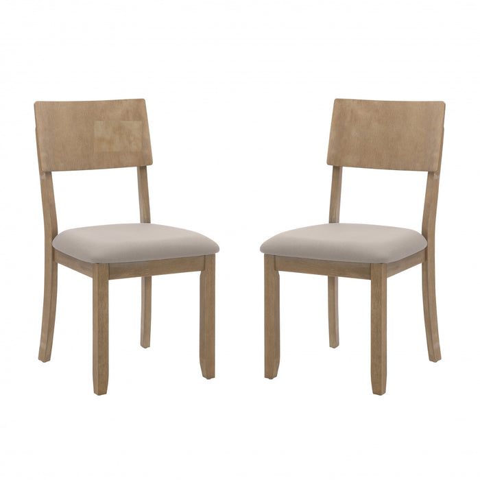 Chaise de salle à manger Jorissen en tissu d’apparence lin gris - ensemble de 2