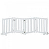 Pawhut Porte Pour Chien Pliable Avec Porte, 3 Panneaux Porte Pour Animaux De Compagnie Autoportante Avec Pieds De Soutien Parc Interieur Pour Chiens Moyens Et Ci-dessous, Blanc