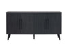Buffet Jodie style mid-century moderne 65\" a rainures en gris charbon