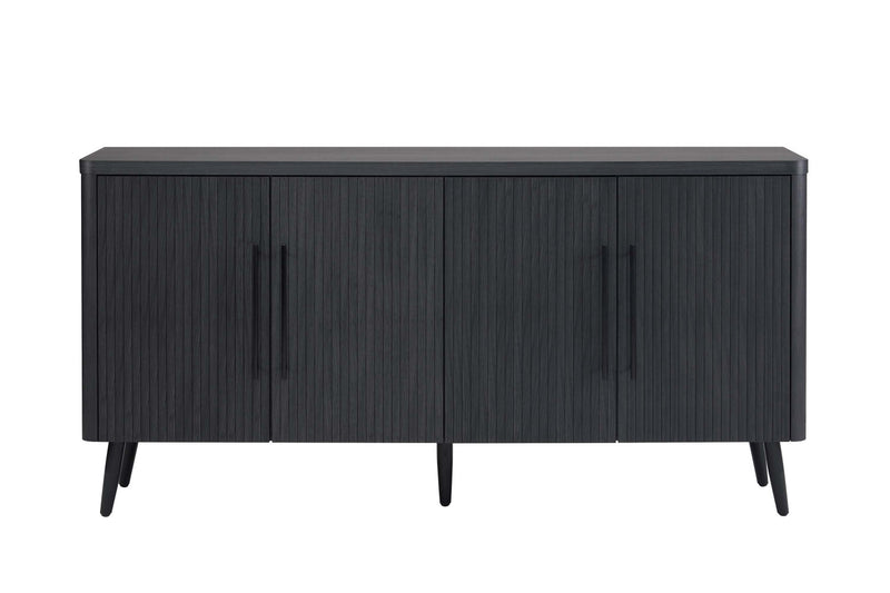 Buffet Jodie style mid-century moderne 65\" a rainures en gris charbon