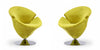 Fauteuil lounge pivotant moderne en velours Tulip vert - Lot de 2