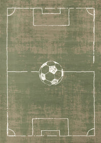 Tapis Florence de terrain de football vert, marron et blanc, 6'7