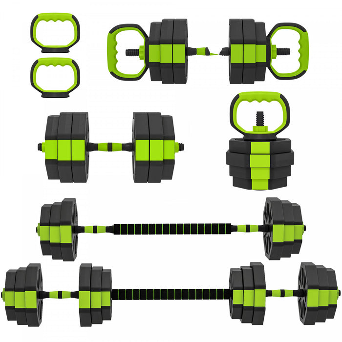 Soozier Ensemble d'Halteres Ajustables, Lot de Poids Libres de 66 lb Vert