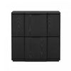 Table de nuit Clive style milieu du siecle 56 cm en noir (2 tiroirs)