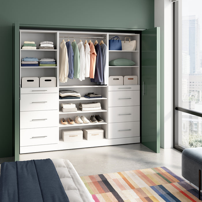 Système de garde-robe et pièce-penderie modulaire Florence de Bestar de 85 po avec rangement - blanc