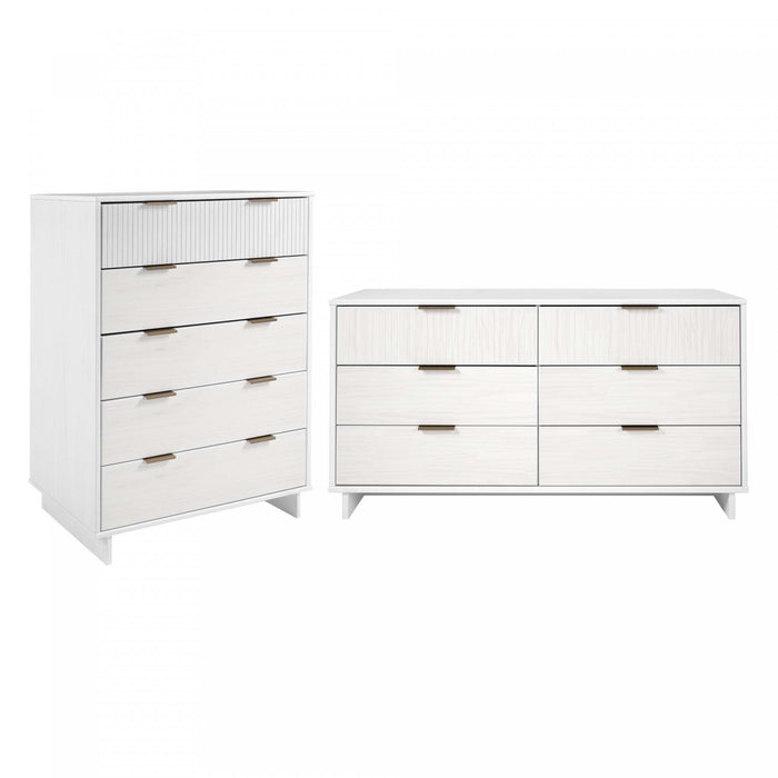 Ensemble de commode 2 pieces Granville Modern en blanc