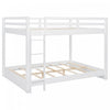 Ethan Solid Wood Queen Size Bunk Bed with Ladder, Sturdy & Space-Saving, White | Lit superpose Ethan en bois massif format Queen avec echelle, gain de place, blanc